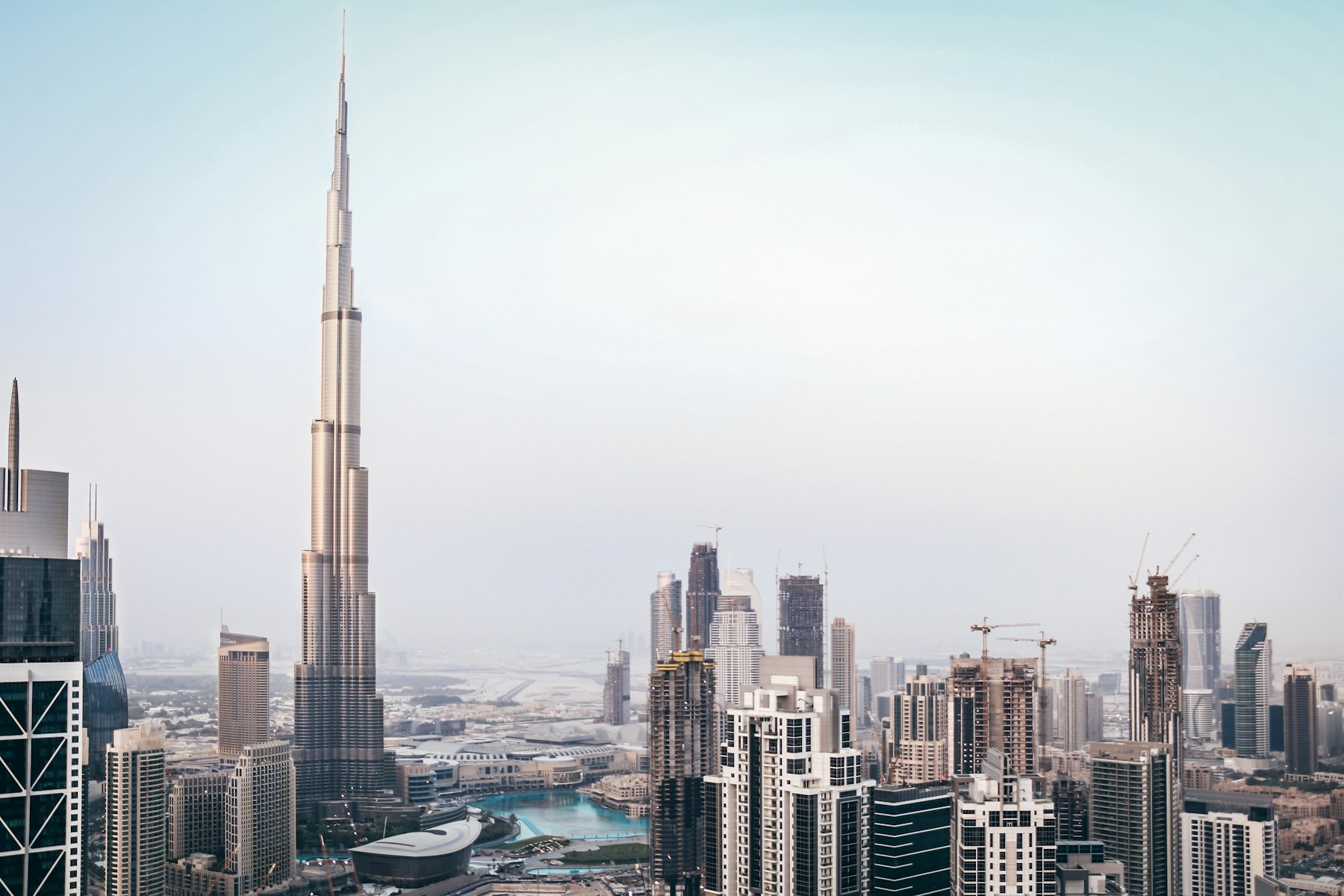 Dubai skyline featuring Burj Khalifa and modern city towers